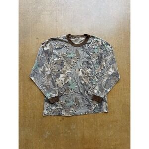 VTG 90s Advantage Camo Leaves Hunting Long Sleeve T-Shirt Mens M Single Stitch